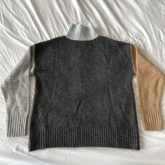 Tribal Colorblock Mock Neck Sweater Acrylic Throwback Top Womens Size M - Picture 3 of 9